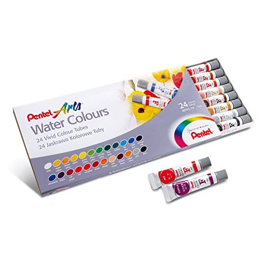 Pentel - Acuarelas en tubo, de 24 colores, multicolor, 24 unidades, WFRS2