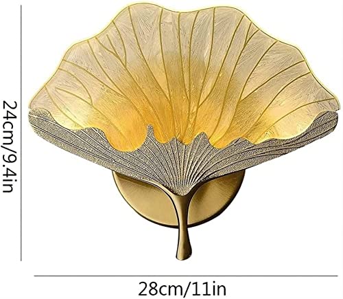 Aplique de pared ginkgo amarillo AMUCK de vidrio con iluminación LED 7