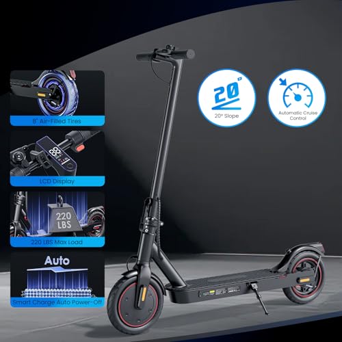 Image of Electric Scooter - Electric Scooter Adults, 1000W /500W Motor, 25 /21 /18 MPH, 10'' /8.5'' Tires, 28 /23 /21 Miles, APP Control, Dual Brake, Long Range Electric Scooter for Gift