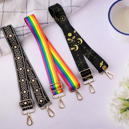 Crossbody Purse Strap for Women Men, Replacement Bag Belt Strap for Purse Handbag Guitar Camera, Adjustable Canvas Wide Shoulder Strap with Golden Hooks3