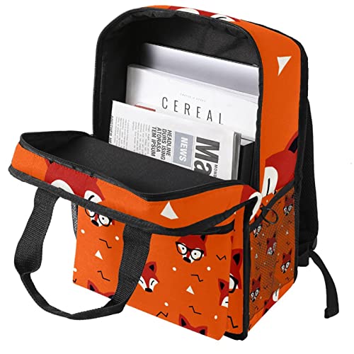 Cartable sac à dos garçons motif renards orange réglable - 3