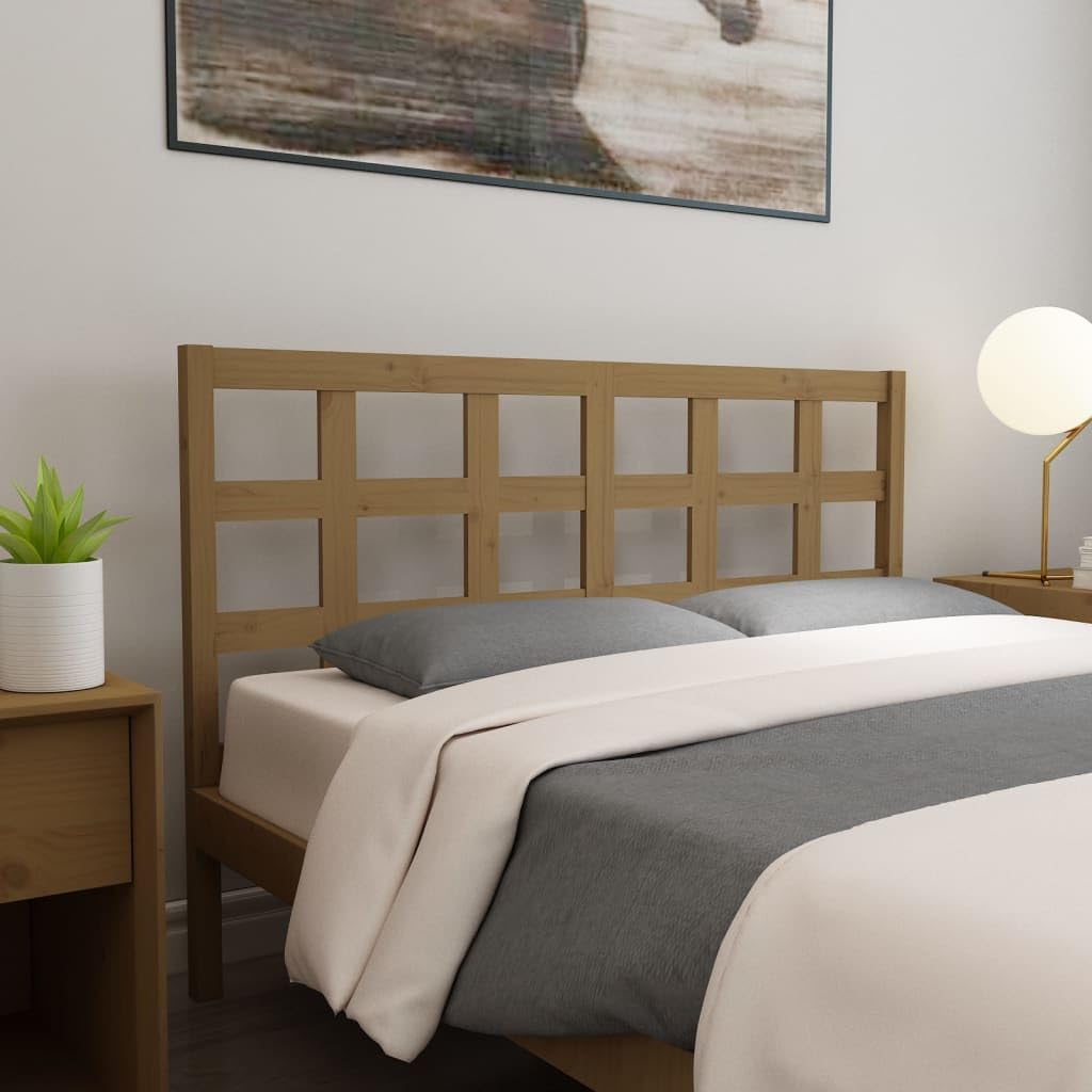 Testata della camera da letto Testiera per camera degli ospiti Spalliera letto matrimoniale Testiera per Letto Miele 156x4x100 cm in Legno Massello di PinoAdatto per la camera degli ospiti, l'hotel