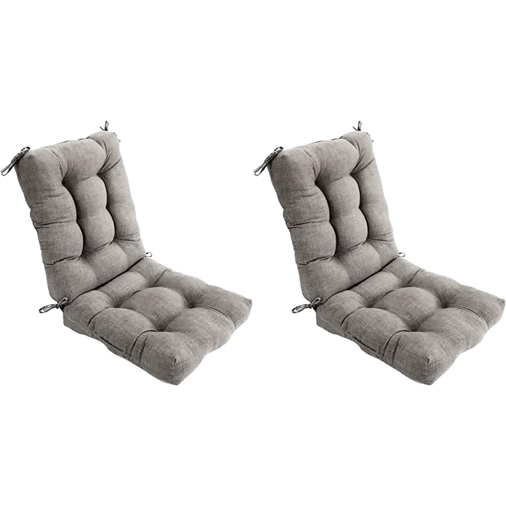 Cojin con Respaldo para Sillas 110 x 50 x 10 cm. Conjunto Cojin de Asiento para sillas Interior y Exterior Cómodo. Cojines para sillas Comedor, mecedoras (110cm x 50cm x10cm, Gris, 2)
