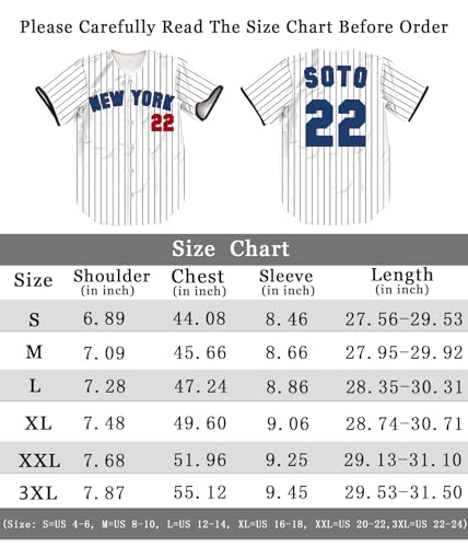 TIFIYA Camisetas New York 22/99 listradas de beisebol NY para fãs, T261-preto, P