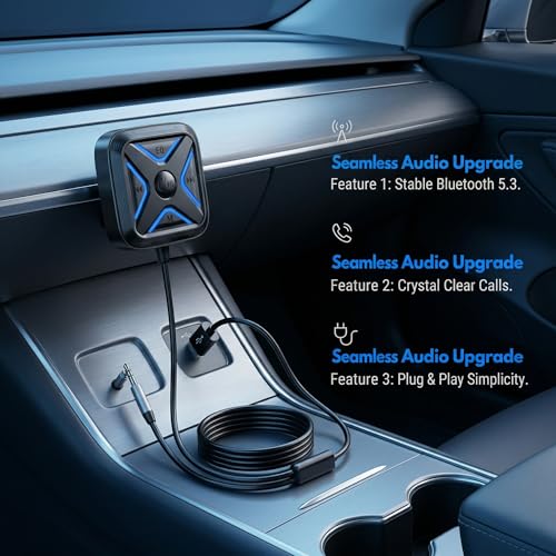 Bluetooth 5.3 Aux Car Adapter Noise Cancellation