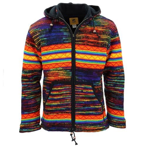 Veste en laine tricotée main LOUDelephant : cardigan à capuche doublé chaud pour l'hiver