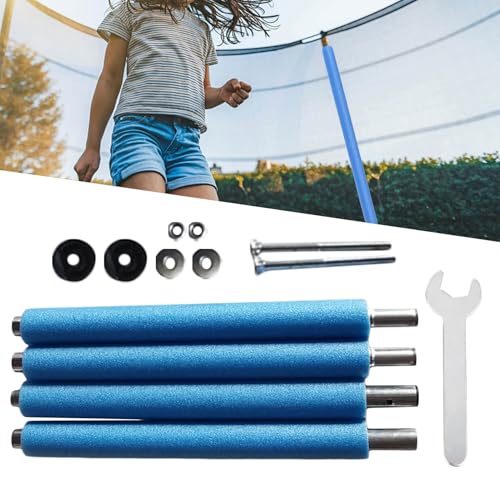 Trampoline Net Poles, 4X Trampoline Replacement Poles Trampoli-ne Frame Enclosure Po-les Sturdy Straight Tubes Universl Trampoli-ne Parts