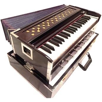 Musical Wooden Harmonium with Coupler Portable Folding 3.5 Octave 9 Stoppers