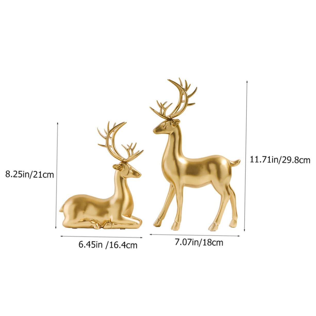 Ciieeo Scultura Di Cervide in Resina 2 Pezzi Decorazione Natalizia Da Tavolo Per Festa Di Natale Regalo Sicuro e Decorativo Per Ragazzo Ragazza Soggiorno e Cameretta