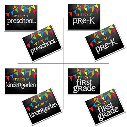 image for Denise Albright Back to School Signs, 16 Grades Chalkboard First Day o