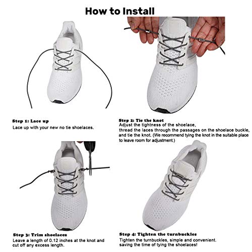 Elastic Shoe Laces - No Tie Shoelaces For All Adult And Kids Sneakers Fits Board Shoes And Casual Shoes (2 Pairs) #TOP3