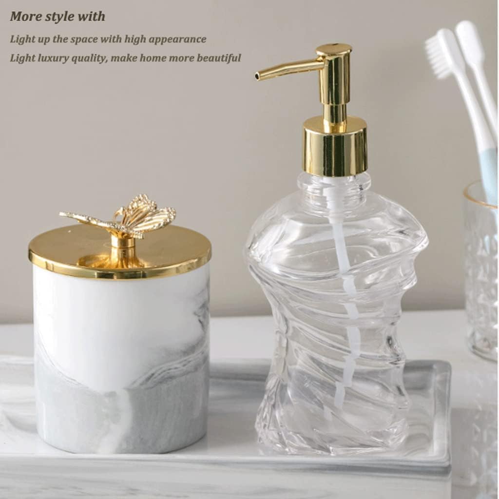 Soap Dispenser Glass Soap Dispenser Clear Reusable Lotion Dispensers Press-on Bathroom Lotion Bottle for Household Soap Pump Dispenser Exquisite