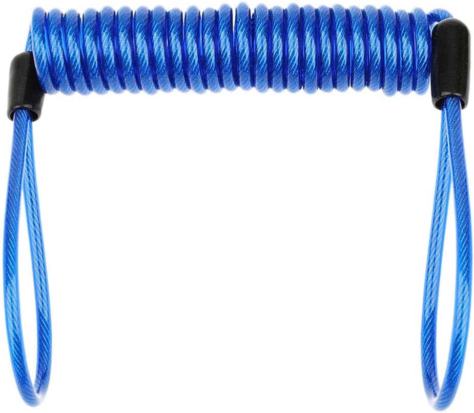 VELURA 1.5m Safety Lanyard Spring Coil Rope Disc Brake Lock Reminder Cable Blue|Other Sporting Goods|As Per descriptions|Sporting Goods
