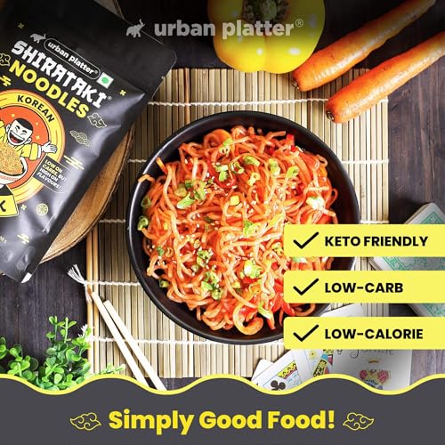 Image of Urban Platter Korean Buldak Shirataki Noodles, 282g (Konjac Noodle | Keto-friendly, Low-Carb, Fat-free | Fiery Buldak Explosion | Ready in Minutes)