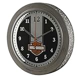 Harley-Davidson Custom Metal Tire Tread Bar & Shield Clock - 12 inch HDX-99176