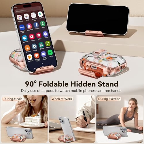 Image of for Apple AirPod Pro 3 Case 2025 with Lock,Clear TPU Floral AirPod Pro 3 Generation Case Cover for Women Girly, iPod Pro 3 Cases with Keychain & Cleaner Kit- White Berry Flower