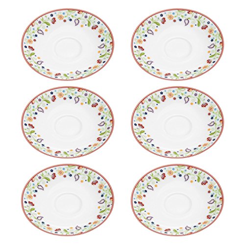 Flirt by R&B 42887 Doppio Shanti Espresso-Untere/Unterteller, mit Paisley-Muster, Ø 12 x 2 cm (6er Pack)