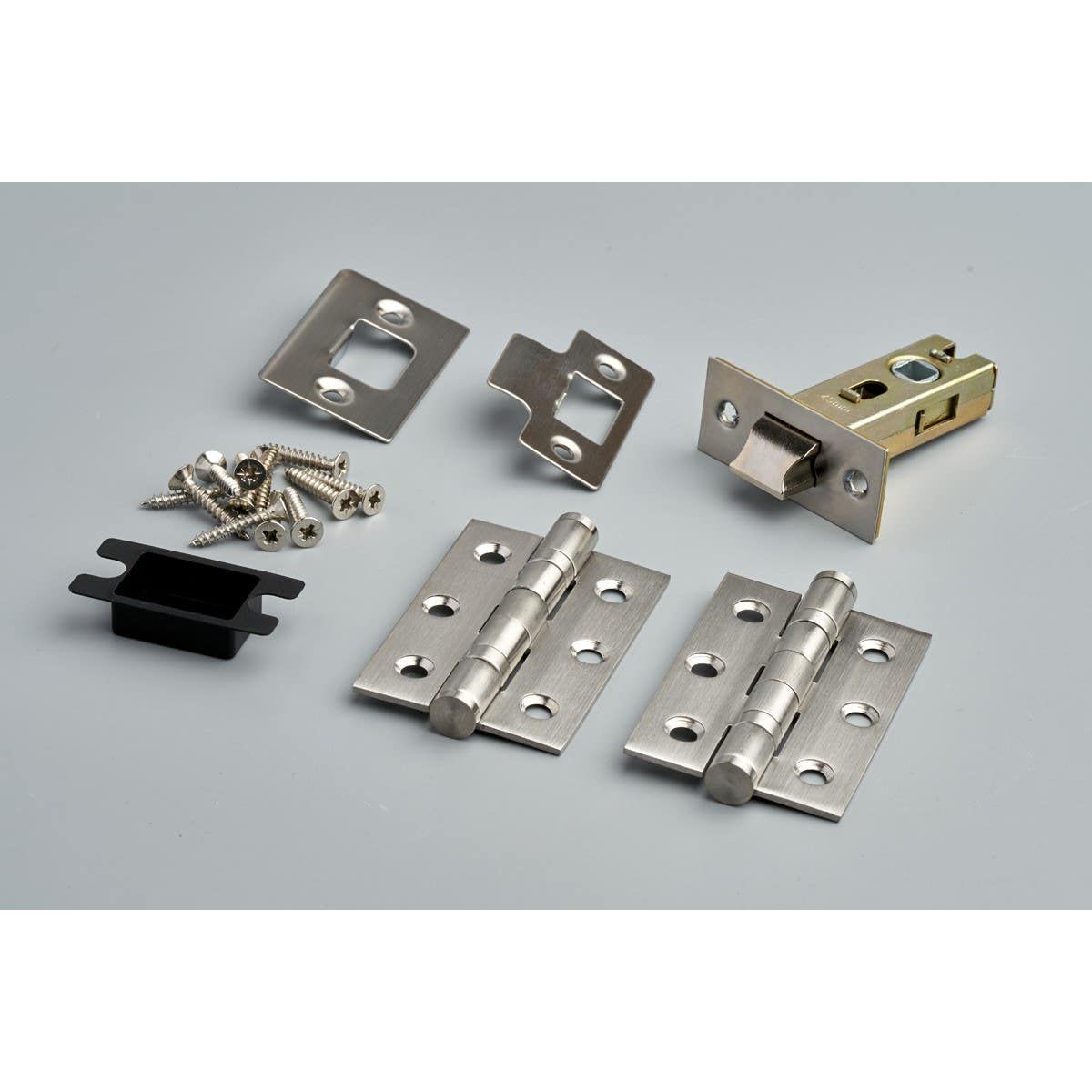 Hardware Solutions - Tubular Latch 64mm and Ball Bearing Hinges 76mm - Premium Design - Satin Stainless Steel - Fixings Included - Image 4