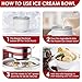 Ice Cream Maker Attachment for KitchenAid Mixers, Fits KitchenAid 4.5/5QT & 6QT Stand Mixers, Frozen Ice Cream & Sorbet Gelato Maker for KitchenAid, 2 Quart, White(Machine/Mixer Not Included)