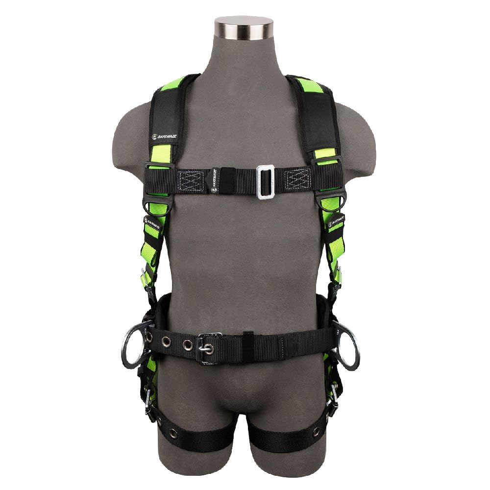 SafeWaze FS170DL-2X PRO Construction Harness: 3D, Dorsal Link, MB Chest, TB Legs, Fixed