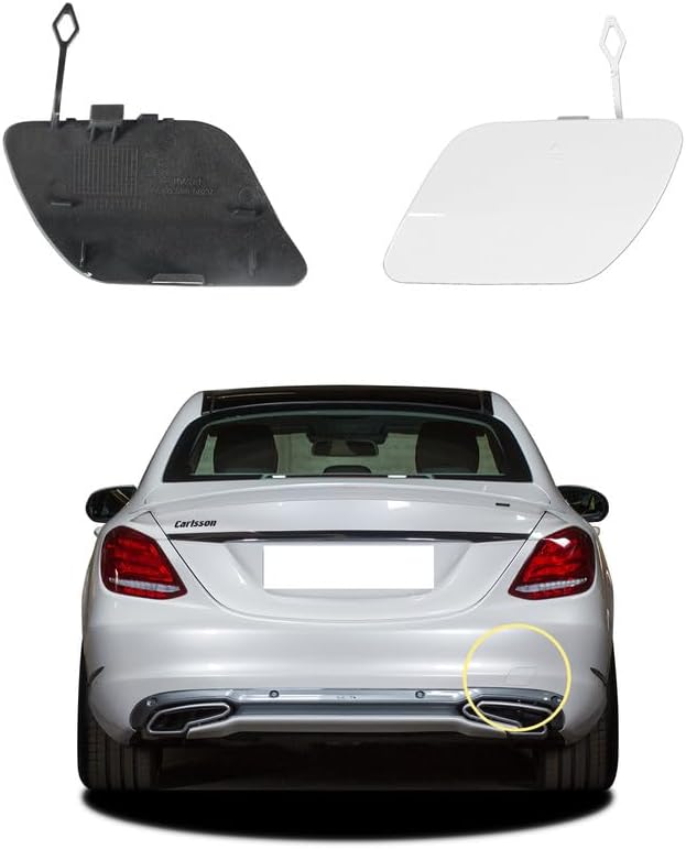 Car Rear Bumper Tow Hook Cover Compatible with Mercedes-Benz C-Class W205 C180 C200 C220 C250 C280 C300 C320 C350 2014 2015 2016 2017 2018 Trailer Cover Cap 2058850224 Small Lid Towing Eye Cap