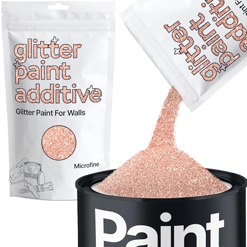 Hemway Rose Gold Glitter Paint Additive Microfine 100g for Adding Sparkle to Paints & Varnish | Paint Walls Sparkly Add to Emulsion, Acrylic or Lacquer Indoor