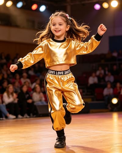 Image of Betusline Girls 2 Piece Outfits Girls Cropped Sweatsuit Pants Outfit Clothes Set, 4T-14 Years