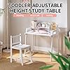 UNICOO Height Adjustable Bamboo Kids Desk and Chair Set - Ergonomic Kid Desk and Chair Set for Study, Writing, and Homework - Durable and Eco-Friendly Kids' Desks for Home and School (White 01) #1