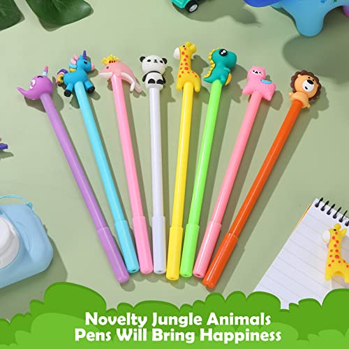 Set de 24 bolígrafos de gel con tinta negra estilo animal miniatura 3