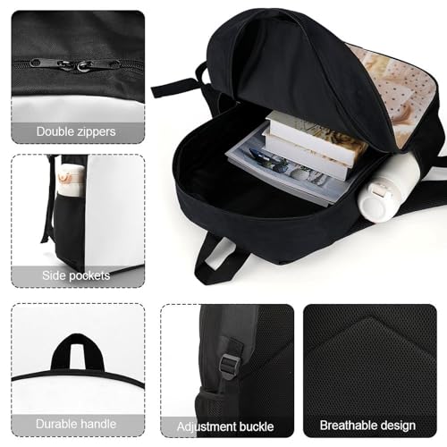 Custom Backpack, Personalized Adjustable Straps School Backpacks with Your Photo Text Logo for College Work Office (Multi)4