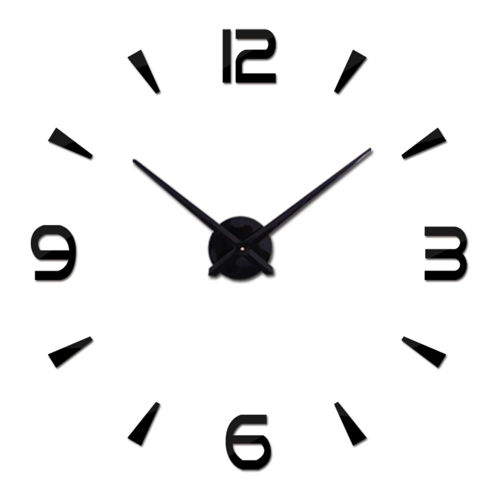 VFDVSWZSA Stylish wall clock, Brief Wall Clock For Living Room Design Mirror Clocks Diy 3d Stickers Large Decorative Quartz Watch(Black,47 inch)