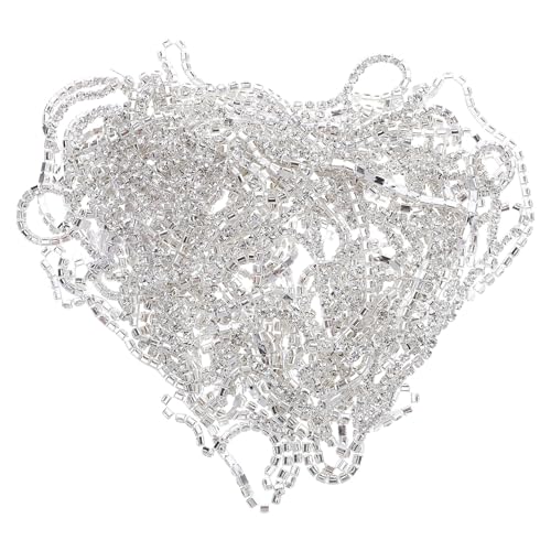 Cadena de cristal plata de imitacion para manualidades manuales y costura de joyeria