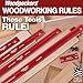 Woodpeckers Woodworking Rule, 24 Inch, L2R & Center Laser Engraved Scales, USA Made Precision Aluminum Woodworking Ruler with Beveled Edges