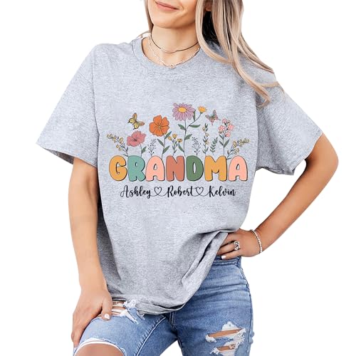 GABITA Custom Grandma Floral Sweatshirt Personalized Shirt for Grandma Nana Mimi Shirt Grandma Gift Mother's Day2