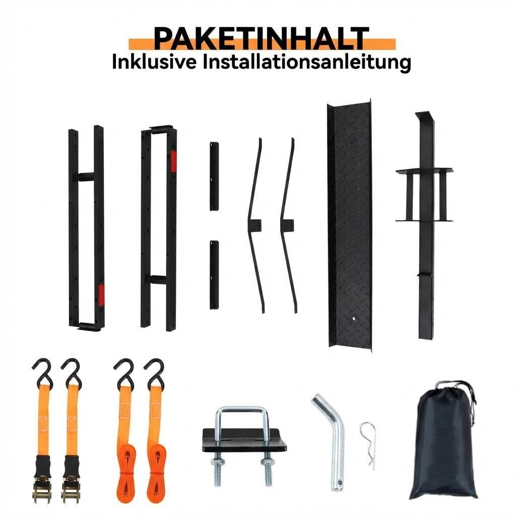 Garvee Schwerlast Motorradträger für Anhängerkupplung – 500 lbs Tragkraft, abnehmbare Stahlrampe, Anti-Wackel-Stabilisator, Spanngurte – Geeignet für Motorräder, Dirt Bikes, E-Bikes, Pkw, SUV,