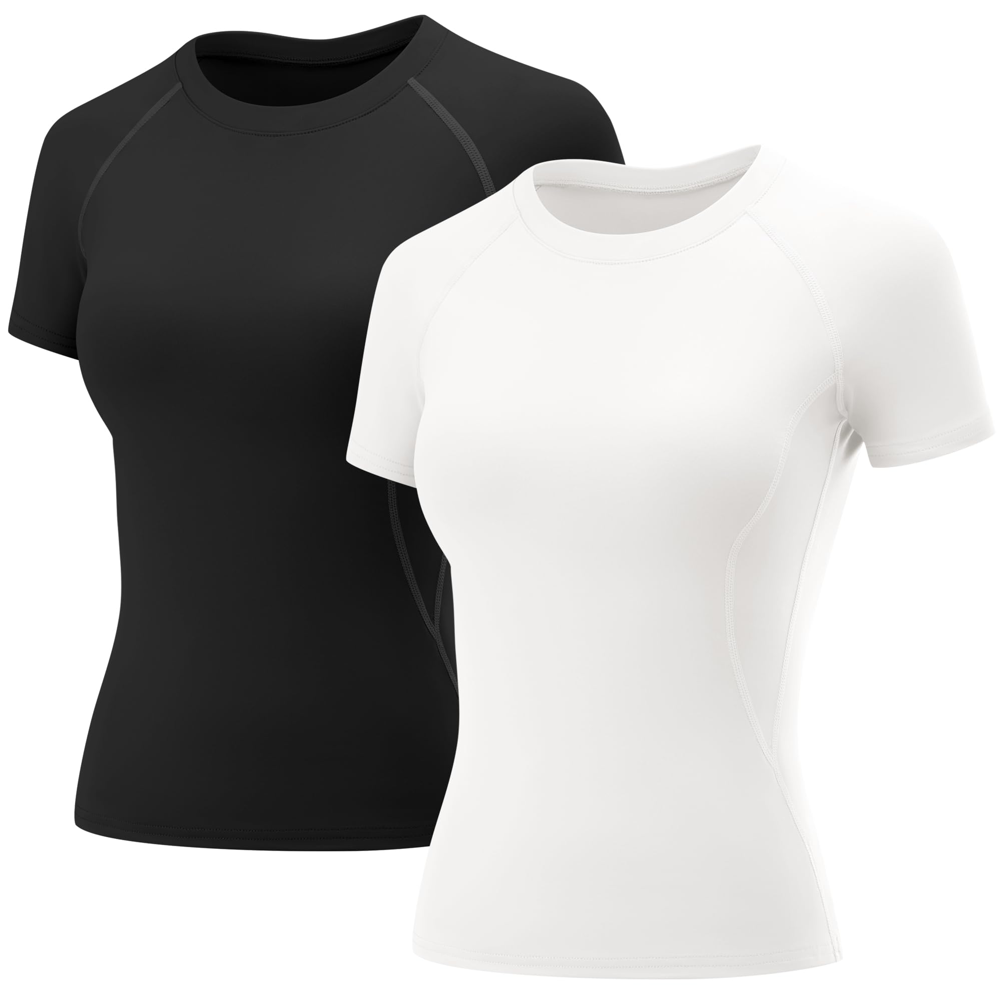 Rapbin T Shirt Damen Sport Top Gym Oberteil Yoga Rundhals Leicht Atmungsaktiv Sportshirt Workout Running Funktionsshirt Sommer Fitness Laufshirt