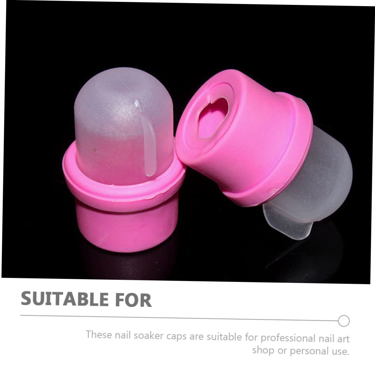 20Pcs Nail Remover Soaker Caps for Manicure and Nail Polish Removal Comfortable Silicone and Plastic for Home and Salon Use Portable