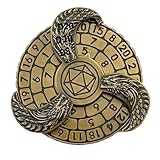 D&D Themed Fidget Spinner, dice Spinner, D4,D6, D8, D10, D12,D20,D% 7-in-1 Metal dice, Perfect for D&D Dungeons and Dragons, RPG and Pathfinder Role Playing Games (Ancient Gold Color)