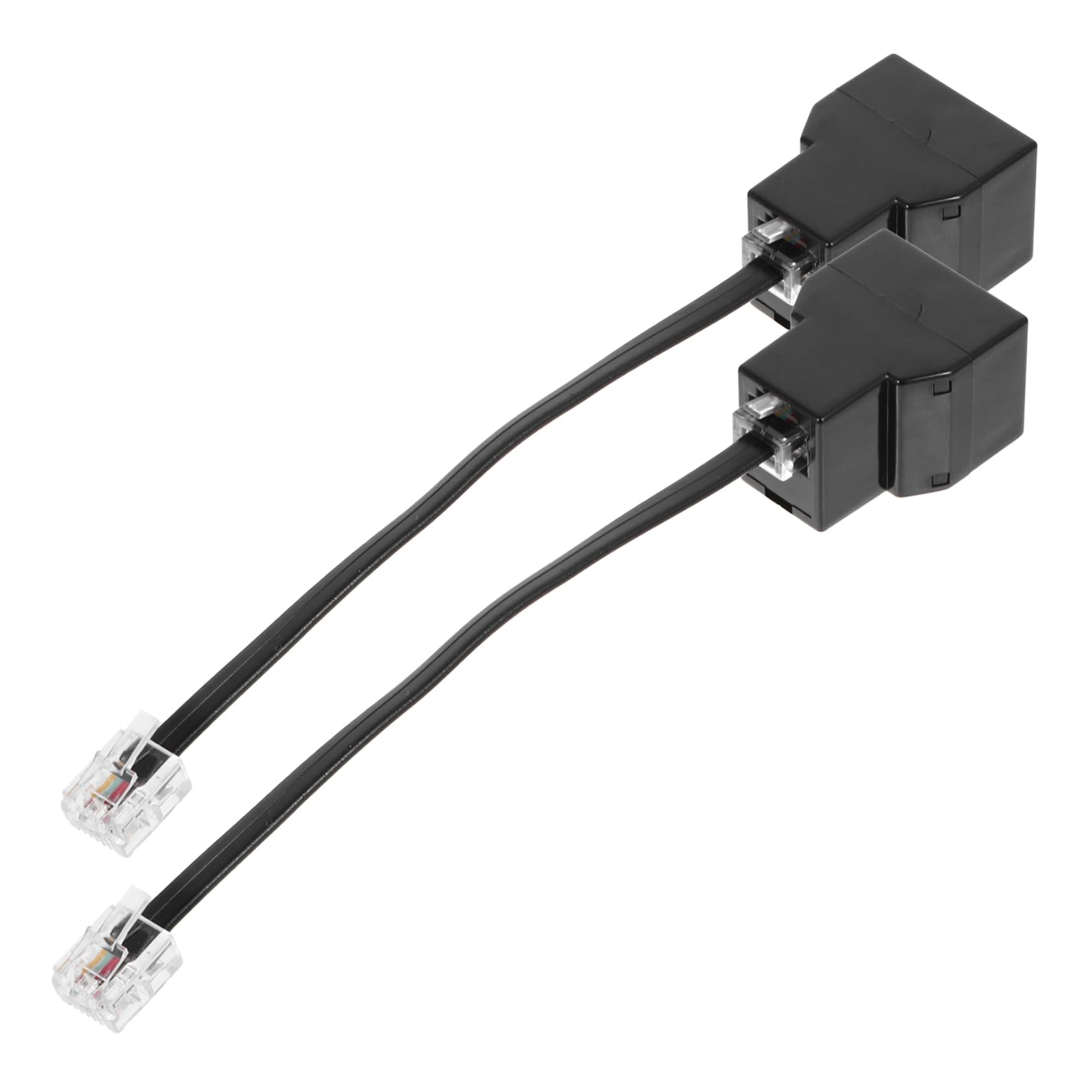 CONGARTENO 2Pcs Telephone Splitter PC Detachable Adapter Core Phone Line Accessory for Flexible Connectivity Stable Signal Transmission for Landline Use
