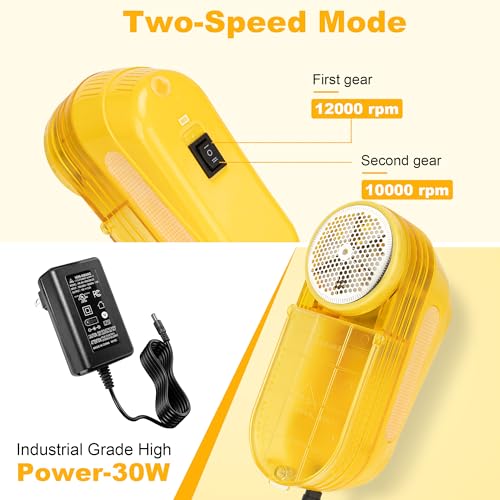 Image of Pill Remover Fabric Shaver for Clothes- 30W Power Electric Lint Remover, Industrial Sweater Pill Remover, Speed of 12000 RPM for Dry Cleaners /Clothes /Furniture /Bedding(No Charging Required)