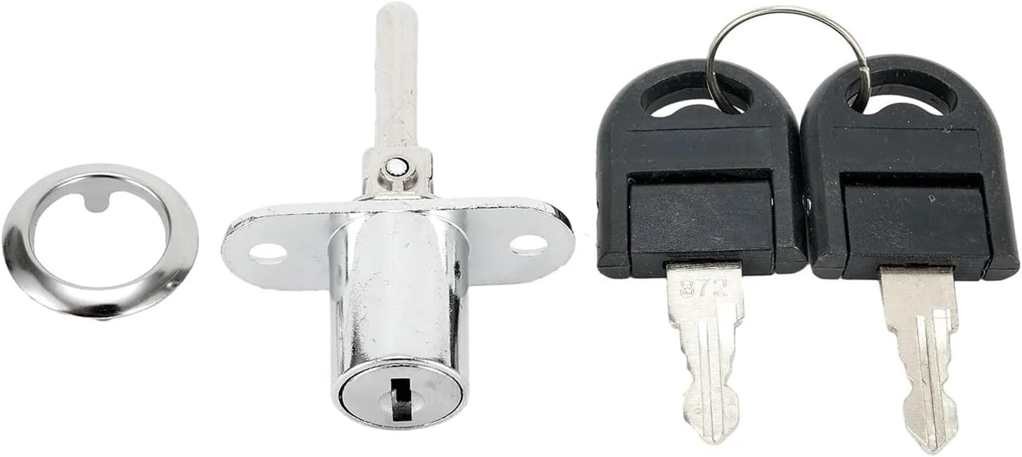 Barrel Lock,Drawer Locks, 16/19mm Cylinder Locks Cabinet Mailbox Lock Furniture Desk Drawer Cupboard Box Lock with 2 Keys for Furniture Hardware(Black 19mm)