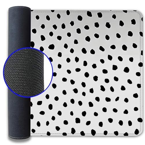 Image of Boho Extended Desk Pad Mouse Pad,Large Polka Dot Mouse Mat with Stitched Edges,Non-Slip Rubber Base Mousepad for Office Computer Keyboard Laptop Home(27.5X11.8 in)