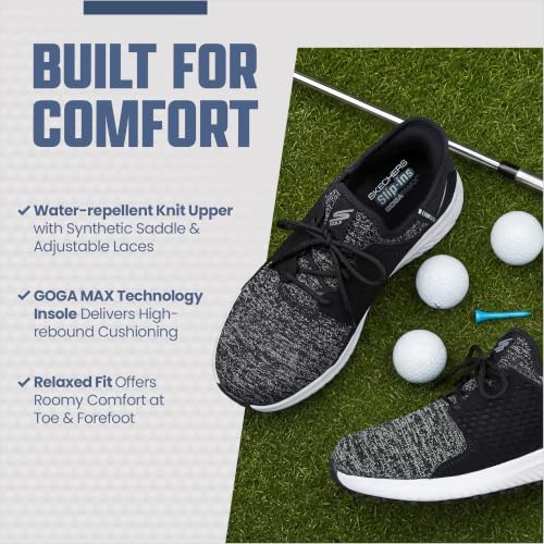 Image of Skechers Men's Max 2 Rover Relaxed Fit Slip-in Golf Shoe | Golf, Slip-ins, Relaxed Fit, Goga Max, Ultra Flight, Water Repellent, Breathable, Lightweight