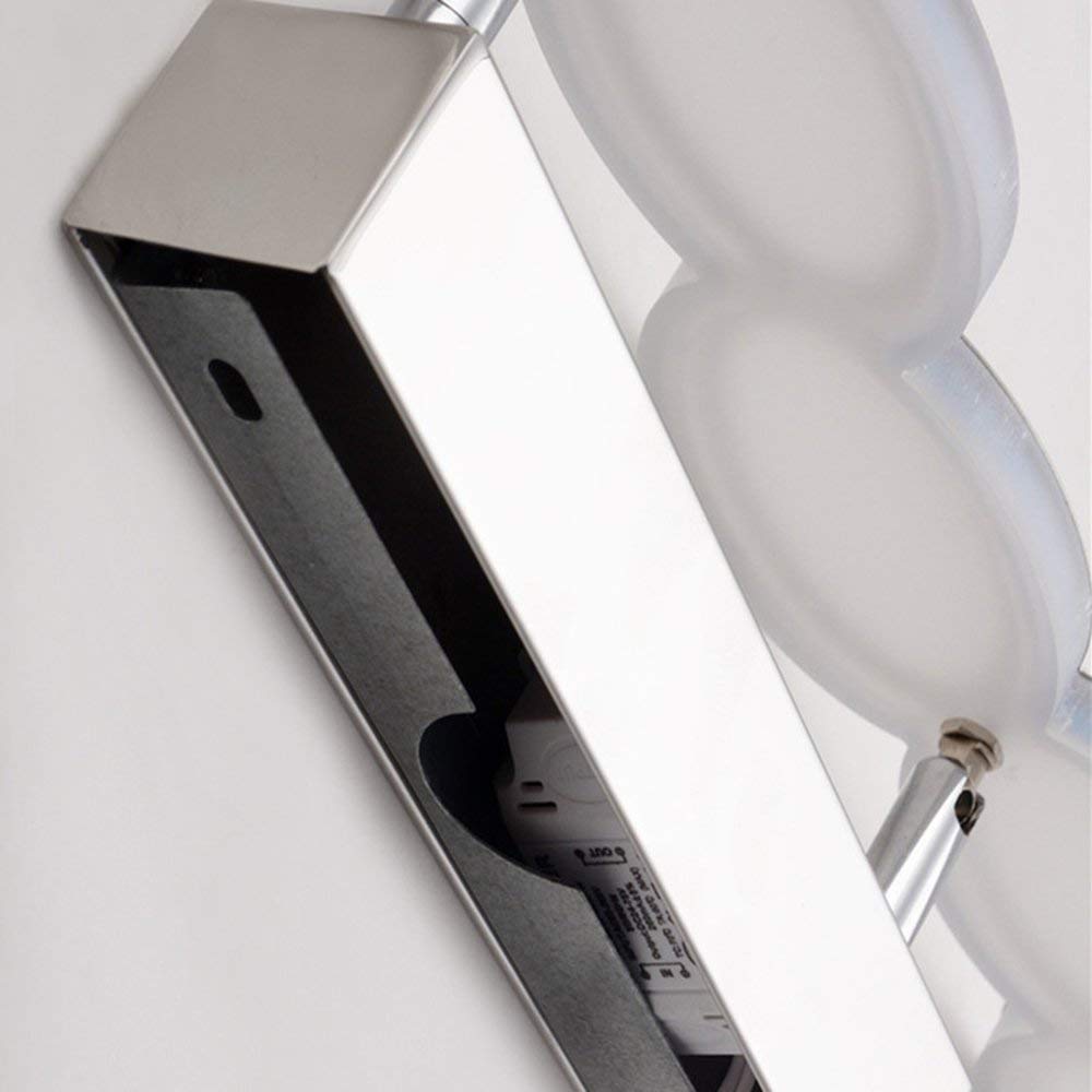 MU Inicio Baño Espejo Faros Led Acero Inoxidable Impermeable Antivaho Espejo Luz Delantera Cuarto de baño Espejo Moderno Bombilla Delantera incluida, Espejo Faro