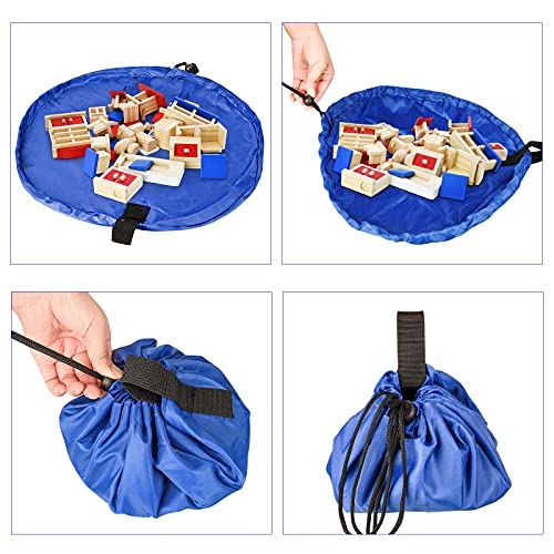 FUQUN 2 stuks speelgoed-opbergmattas - grote ordelijke tas kinderen tapijt draagbare kinderspeelgoed organizer opbergzak… - Afbeelding 5