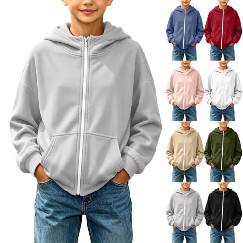 Hoodies for Boys Kids Zip Up Long Sleeve Sweatshirt Jacket Size 12-14 - image 1