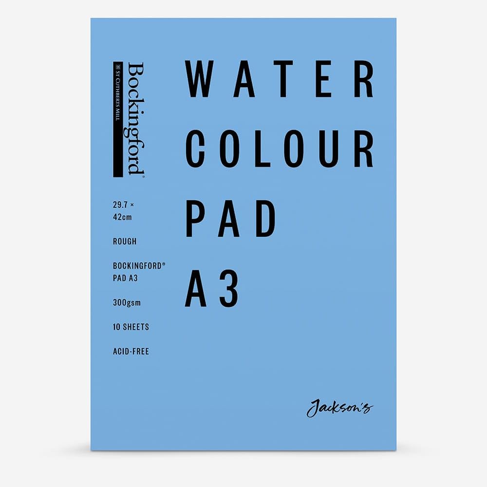 Jackson's Bockingford Watercolour Pad Acid-Free Paper A3 300gsm 10 Sheets Rough