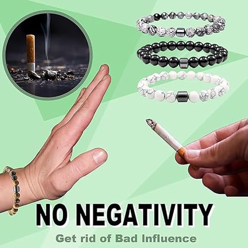 Smoking Cessation Bracelet for Women Men, Quit Smoking Anti Anxiety Therapy Spiritual Beaded Bracelets Helps Relief Anxiety Frustration Irritability Jewelry Gift ﻿3