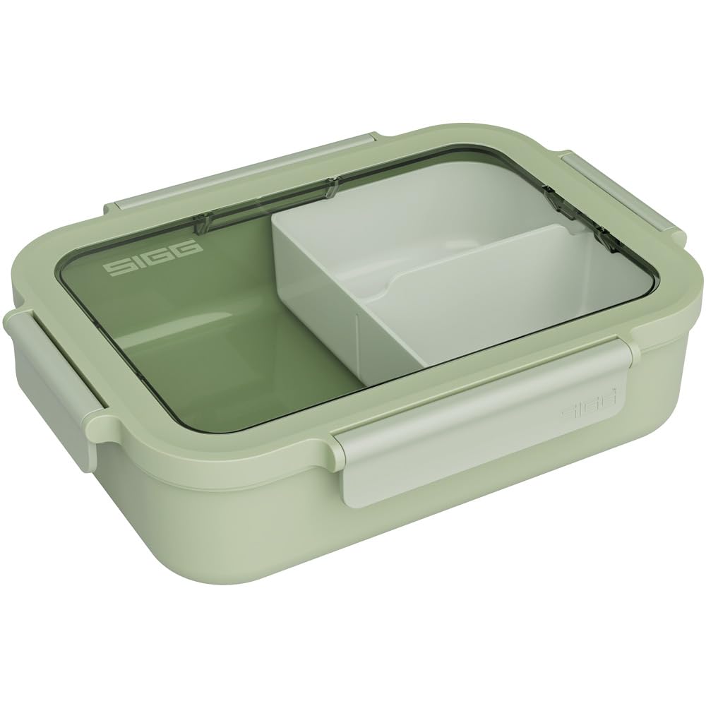 Sigg Nimo L Eco Green Lunch Box, Feather-Light Lunch Box, 2-in-1, BPA-Free, Green, 1 L