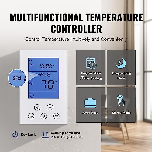Vevor 100SQ.FT FLOOR HEATING MAT Floor Heating Mat,100Sq.Ft. 14℉-113℉ Electric Radiant Floor Heated Warm System thumb #3